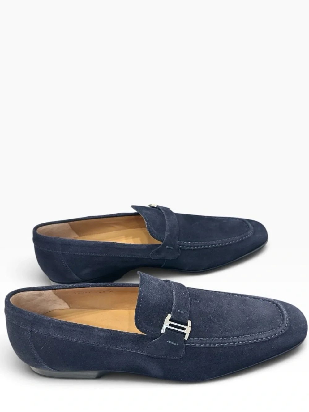 Magnanni Navy Blue Suede Bit Loafers Mens Dress Shoes 8.5 NIB Quiet Luxury $440